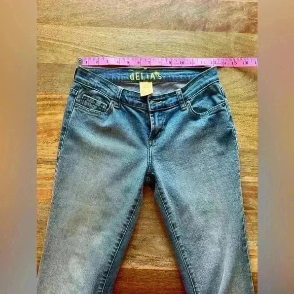 Delia’s Kick and Flare Low-Rise Jeans | 1/2 | Medium Blue Wash - Picture 4 of 10